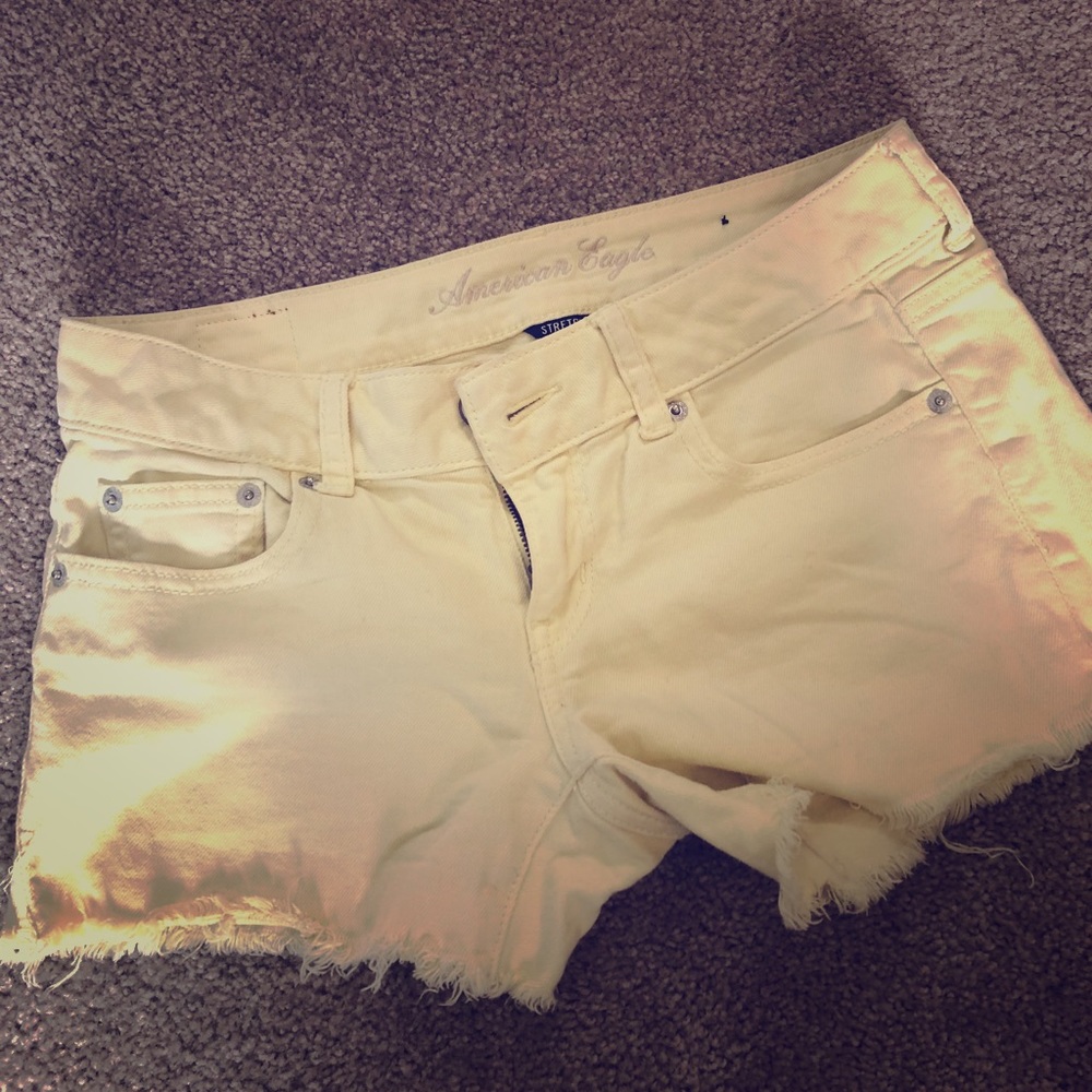 Yellow jean shorts